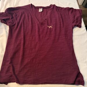Victoria Secret, size L, short sleeve, sequence V-Neck Tee
Color burgundy